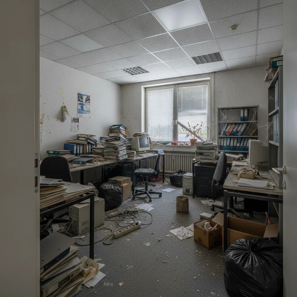 Extrem voll befülltes Büro — RC Entrümpelung Hannover