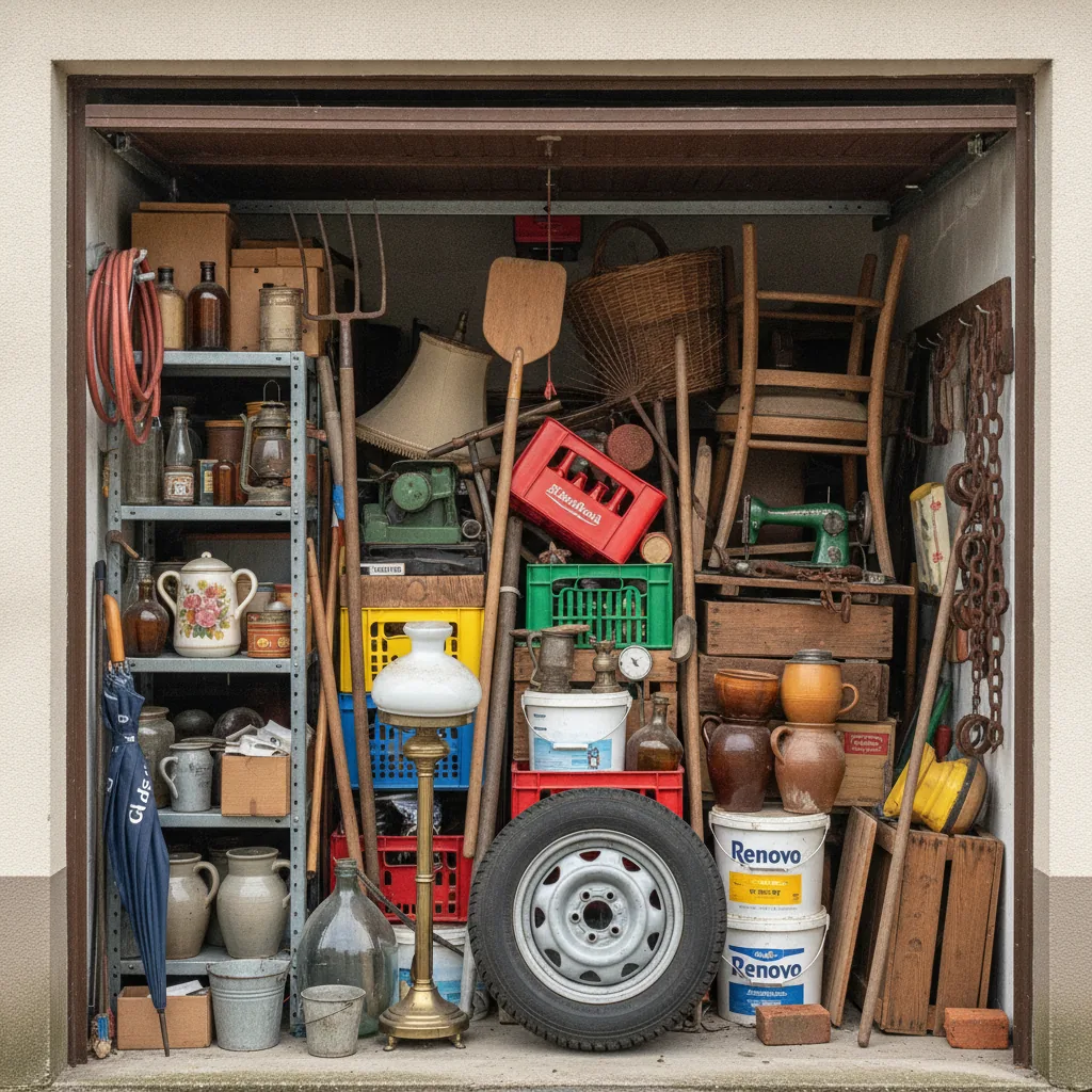 Extrem voll befüllte Garage — RC Entrümpelung Hannover