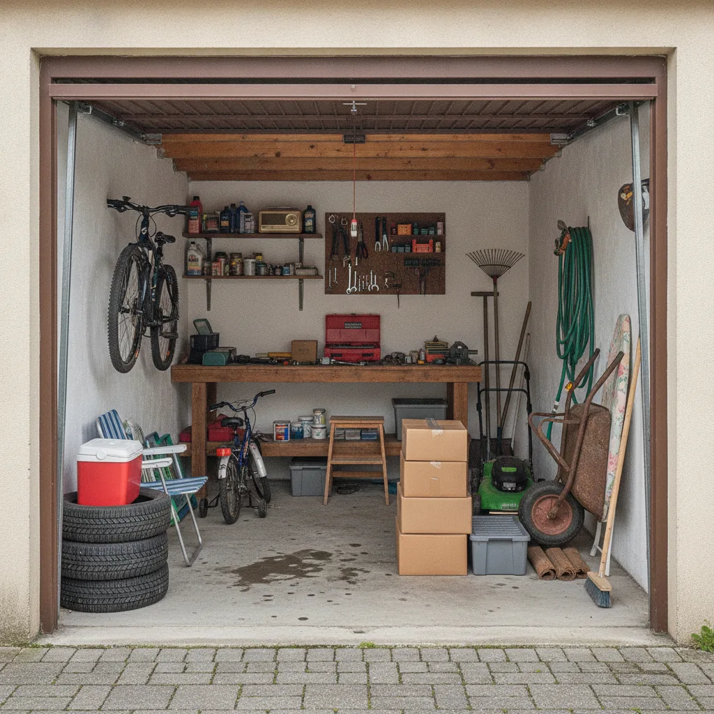 Mittel befüllte Garage — RC Entrümpelung Hannover