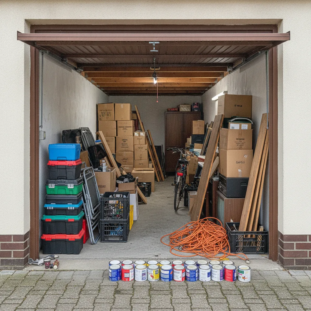 Voll befüllte Garage — RC Entrümpelung Hannover