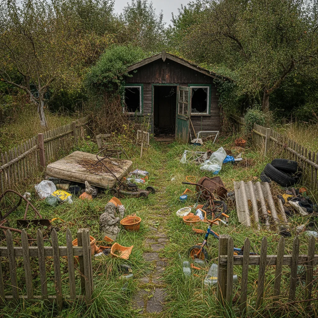 Extrem voll befüllter Garten — RC Entrümpelung Hannover